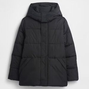Gap Kids ColdControl Parka Hooded Long Jacket Lined Puffer Coat Black Medium $99